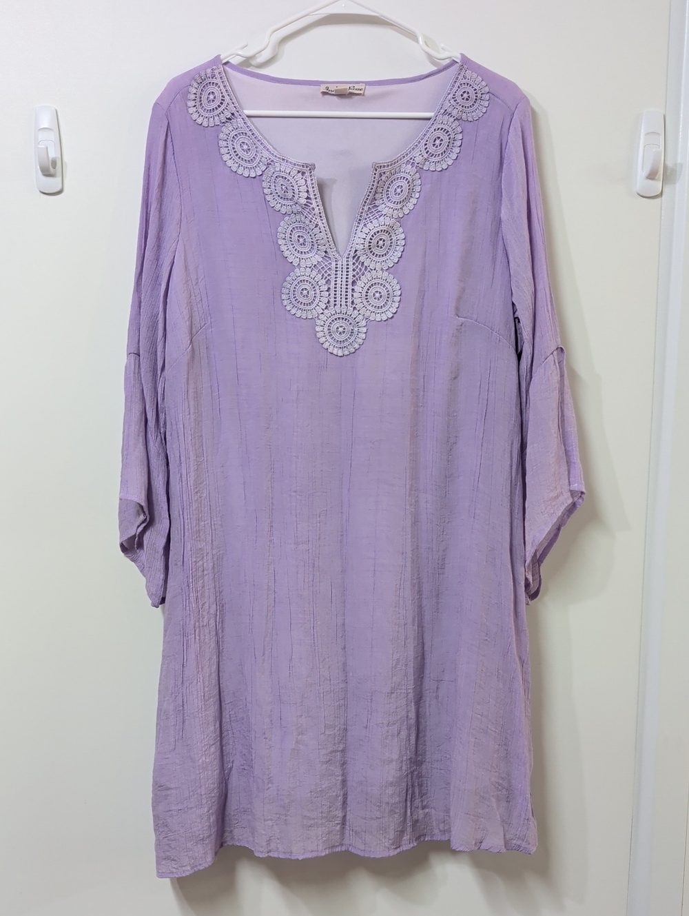 Indigo Rose Lavender Tunic Dress with Lace Detail Size 2X NWOT